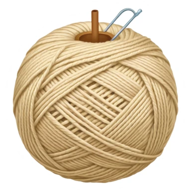 ball of knitting thread milk colour without anything sticker