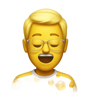 yellow man throwing up honey sticker