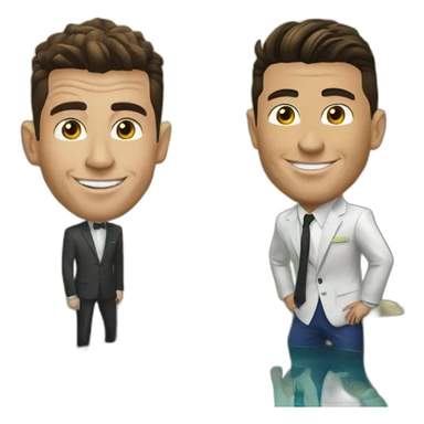 Cristiano Ronaldo met un petit pond à messi sticker