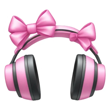 a headset with cute little pink bows sticker