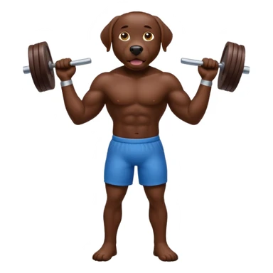 Chocolate lab working out sticker