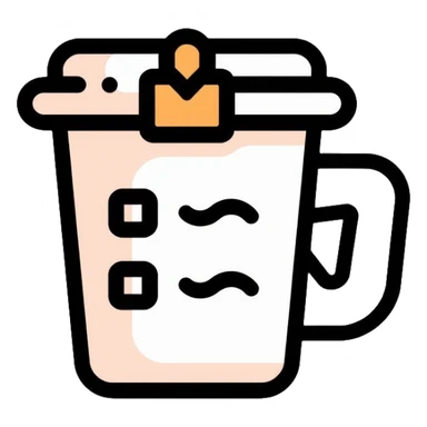 Coffee cup and checklist note connected by a paperclip, representing habit stacking concept sticker