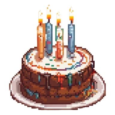 a blue cake with candles sticker