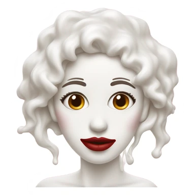 Lipstick Face covered in milk liquid sticker