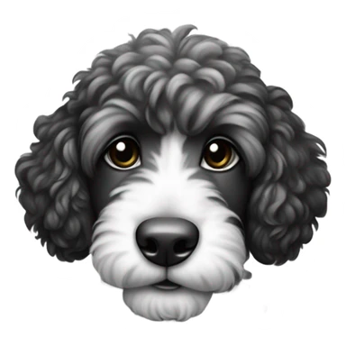 Spanish Water Doodle black and white puppy sticker