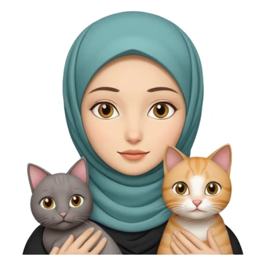 wanita berhijab dan kucing sticker