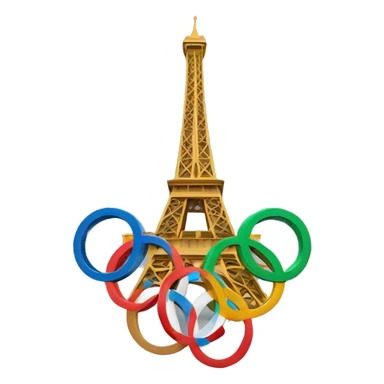Eiffel Tower with Olympic ring sticker
