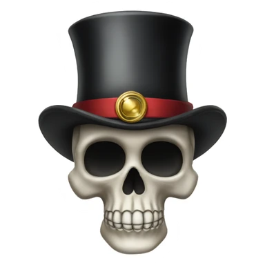 Skull emoji with a top hat and monocle sticker