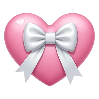 Cute heart with bow (pink heart white bow) sticker