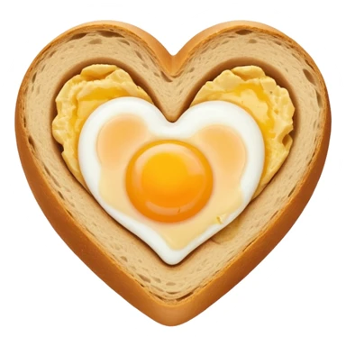 Egg in a sour dough bread, bread is heart shaped sticker