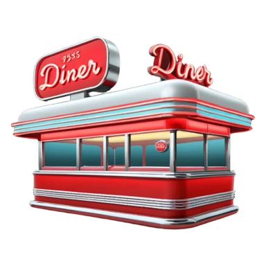 1950s diner exterior sticker