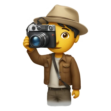 hmm emoji holding a camera sticker