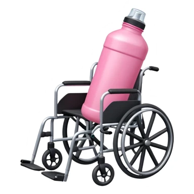 Pink water bottle sitting on a wheelchair with cars   sticker