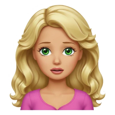 crying Barbie with blonde wavy hair green eyes and tan skin sticker