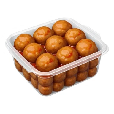 meatballs in plastic container sticker