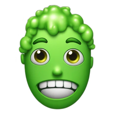 Green booger with eyes sticker