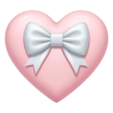 Pastel pink heart with white bow sticker