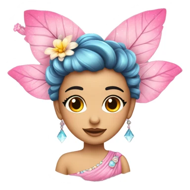 hada madrina vestida de colores rosas con su varita con brillos sticker