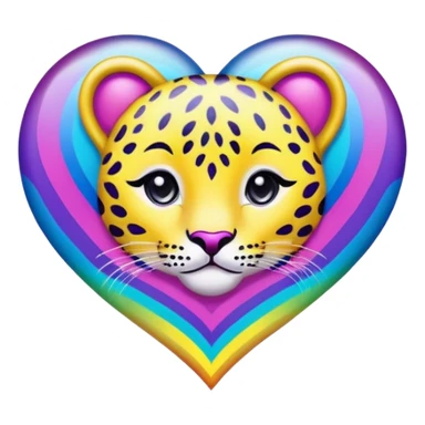 lisa frank rainbow leopard spots markings patterns print heart sticker