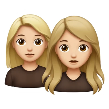 bestiess one with dark brown hair and one with dirty blonde hair sticker