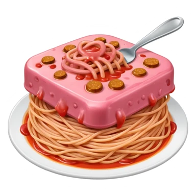  SPAM meat melted pink spaghetti slop sauce  sticker