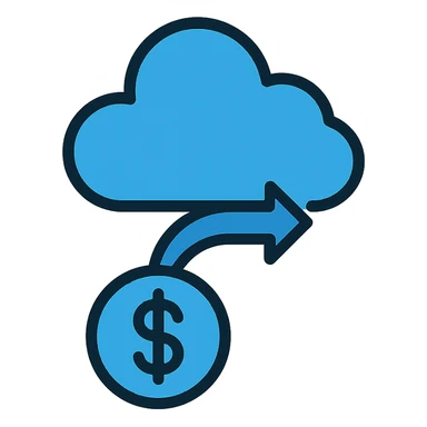 Pay-as-you-connect icon, modern, shades of blue sticker