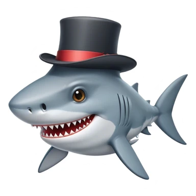 shark with tophat sticker