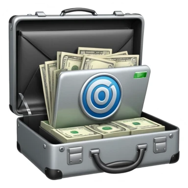 open wifi money filled briefcase sticker