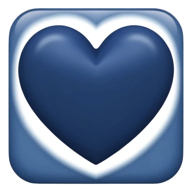 Small  Matt dark  midnight  blue simple heart sticker