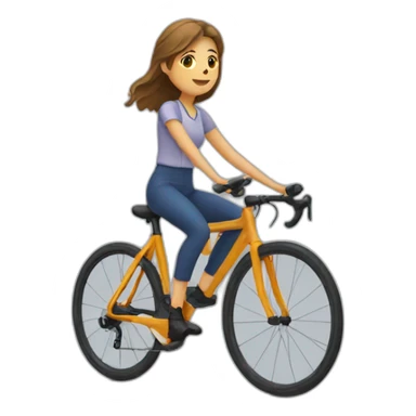 Fille en tenu de velo sticker