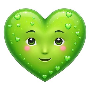 lime green heart with a sparkle effect sticker