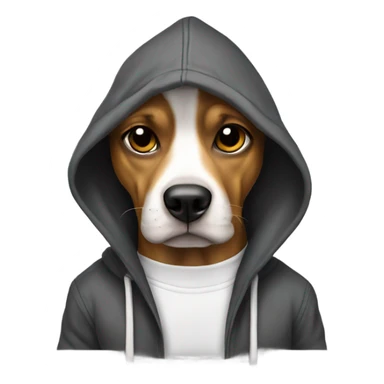 Dog wearing gangster hoodie sticker