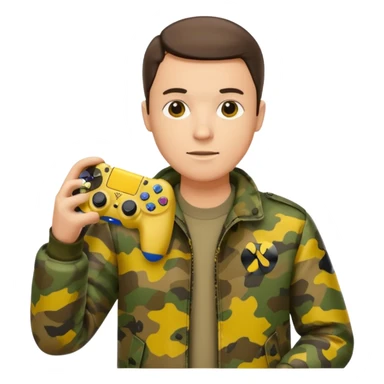 yellow homme-avec-manette-ps4-camouflage not human sticker