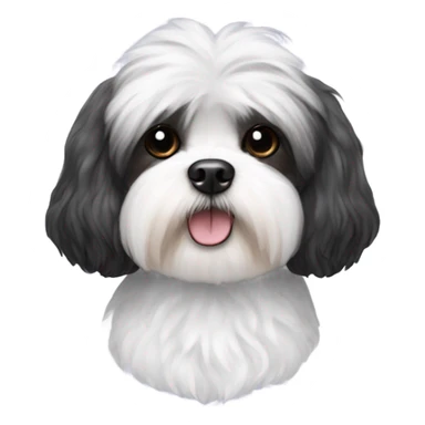 Shih Tzu poodle face with black and white fur ￼ sticker