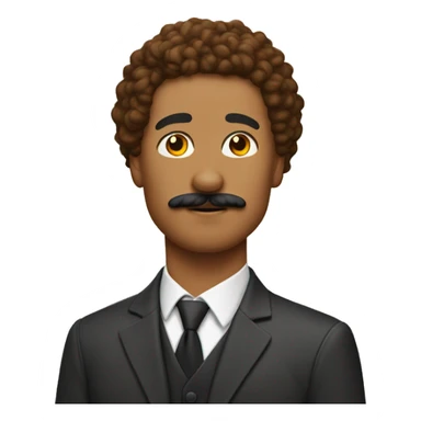 Lightskin man with mustache with a red goldendoodle sticker