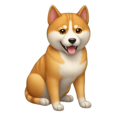 a cat with a shiba inu sticker