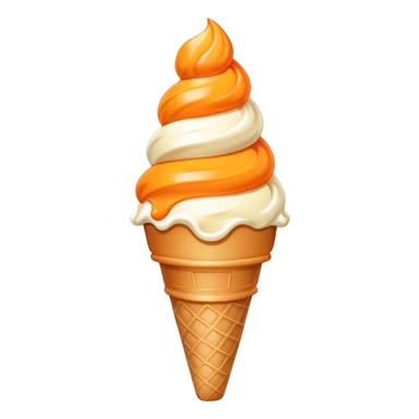 Ice cream cone swirl orange creamsicle sticker