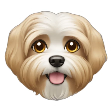Maltese gold brown dog with brownier hairy face sticker