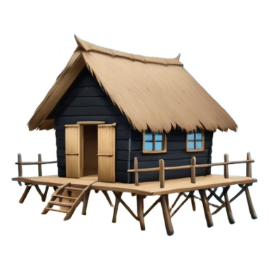 A hut on the edge of the ocean sticker