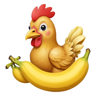 Chicken eating banana  sticker