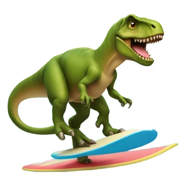 Trex riding surfboard sticker