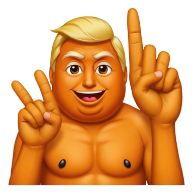 People giving middle finger to Donald Trump looking like Orange poop emoji  sticker