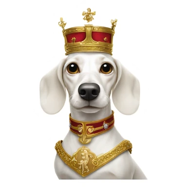 White Dachshund as Austrian emperor   sticker