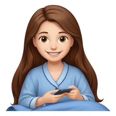 smiling girl with long hair getting ready for bed sticker
