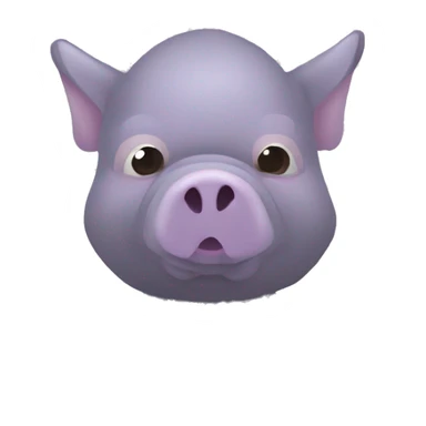 Lavender gray Pig darth Vader mask face pig armadillo trotting darth Vader fanned tail feathered tail pig armadillo darth Vader face sticker