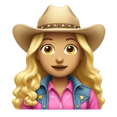 Pink cowboy blonde girl sticker