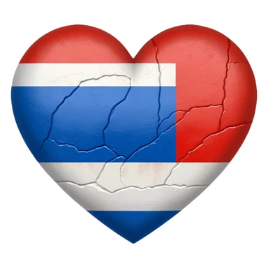 Heart painted in the colors of the Russian flag sticker