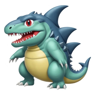 Slimy Grunting Squeamish Sad Blobby Gurgly Gooey Tyrunt-Garchomp-Aggron-Axew-fusion sticker