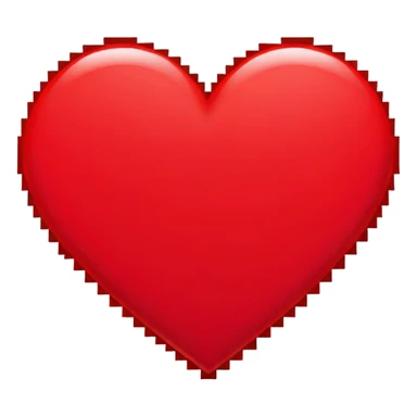 A pixel art emoji of a heart, rendered in a retro 8-bit style with simple, bold colors. sticker