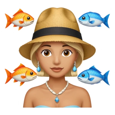 Hatted ancient People & Fish Bone Necklaces sticker